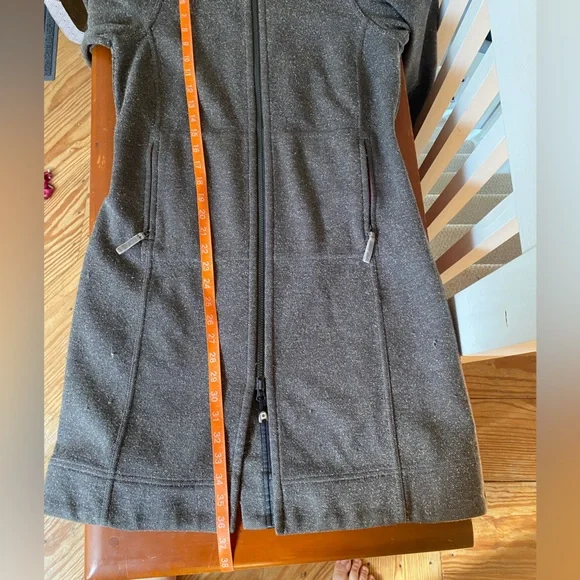 Lululemon Apres Sport Tweed Jacket Long Soft Fleece Hooded Gray Size 6 - Picture 13 of 14